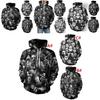 Vibrant 3d Print Skull Hooded Sweatshirt For Men And Women With Soft Breathable Material