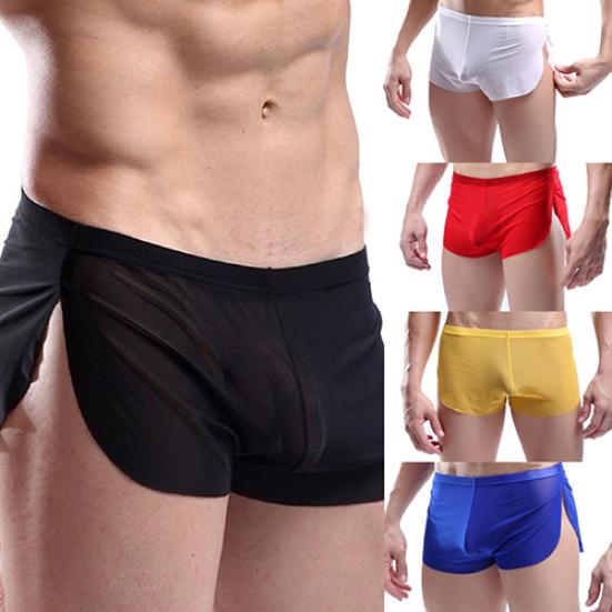 Men's Fashion Comfortable Transparent Sexy Sports Shorts Boxer Briefs Underwear