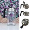 Mason Jar Pour Spout Lid with Handle Wide Mouth Flip Cap for Mason Jars Leak Proof Seal Cover for Drinking Food Storage