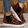 Fashion 2024 New Autumn Women's Leopard Print Flat-soled Low-top Casual Thick-soled Comfortable Non-slip Color Matching Sneakers