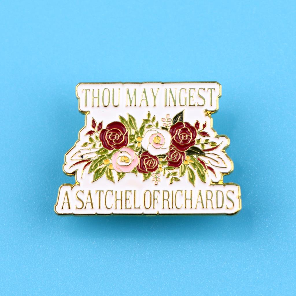 Flower Funny Quotatio Enamel Pin Movie Brooches Bag Lapel Pin Cartoon Holiday Backpack Decoration Jewelry Gift for  Friends