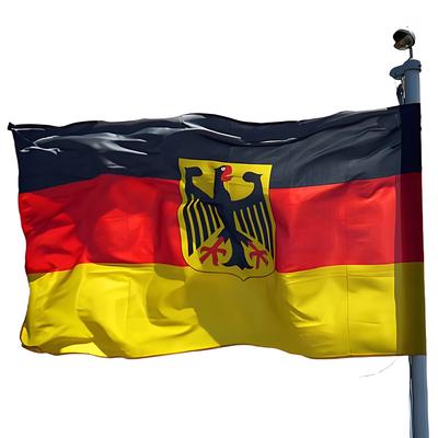 Немецкий флаг Deutschland с металлическими люверсами, флаг с государственным гербом Германии, полиэстер, подвесной флаг с государственным гербом Германии