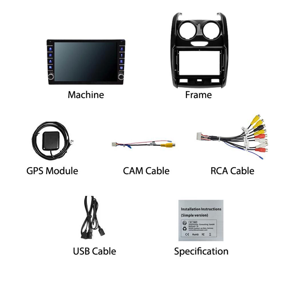 Для Renault Duster 2015-2020 с кнопкой, автомобильным радио, мультимедийным GPS-плеером, 1 + 16 ГБ