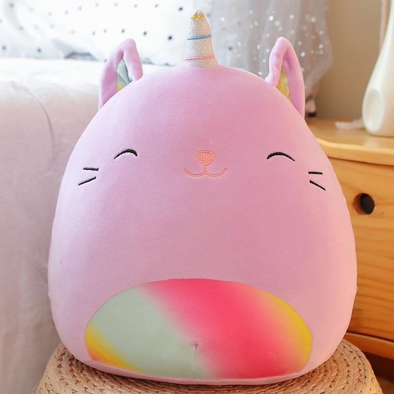 35 см Squishmallows Радуга Единорог плюшевая кукла милый мультфильм подушка дети фаршированные