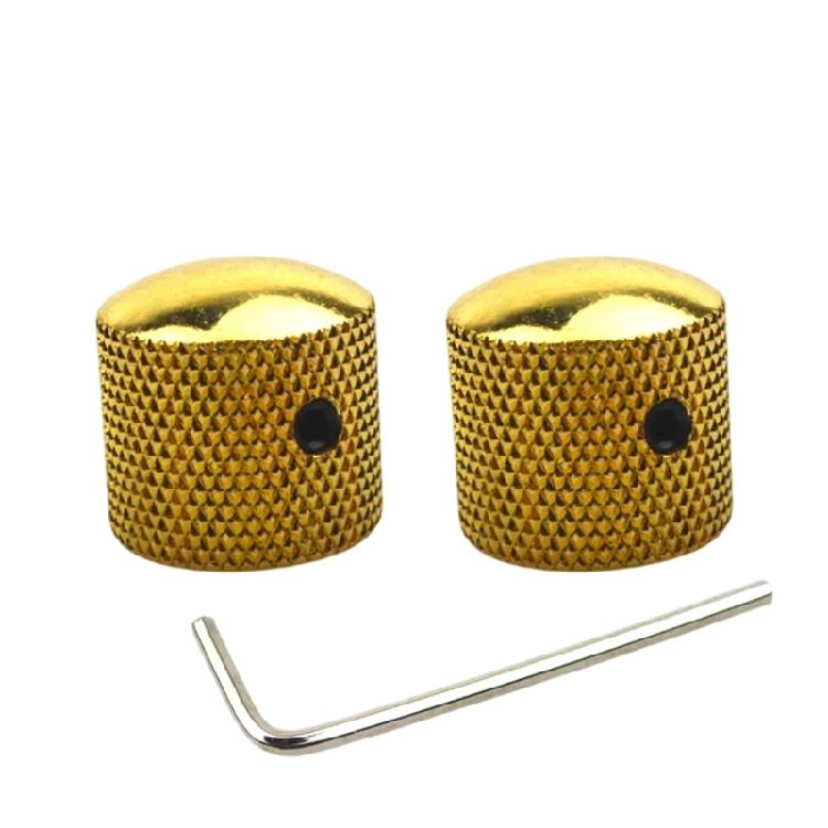 2 шт. Металлические ручки громкости и тембра для гитары, сменные ручки потенциометра, купольные ручки для электрогитары и бас-гитары с отверстием