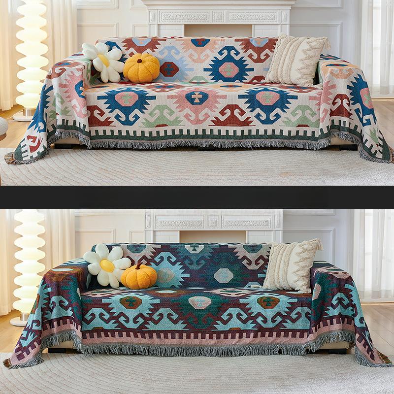 Ins Panda Sofa Towel Cover Cloth Outdoor Living Room Sofa Cover Towel Double-Sided Sofa Cushion Four Seasons Universal Sofa Cover