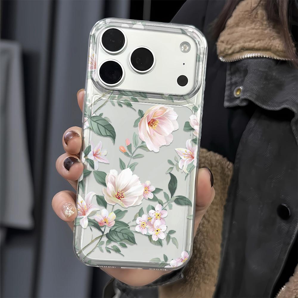 Чехол для iPhone 13 Pro Max с нежными цветами, прозрачная задняя крышка для iPhone 15 Plus 16 14 17 Air 12 11 Funda