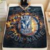 Custom Name KKS Lech Poznan Flannel Blanket, High quality Comfortable for All Seasons, Home Decor, Warmth and Comfort