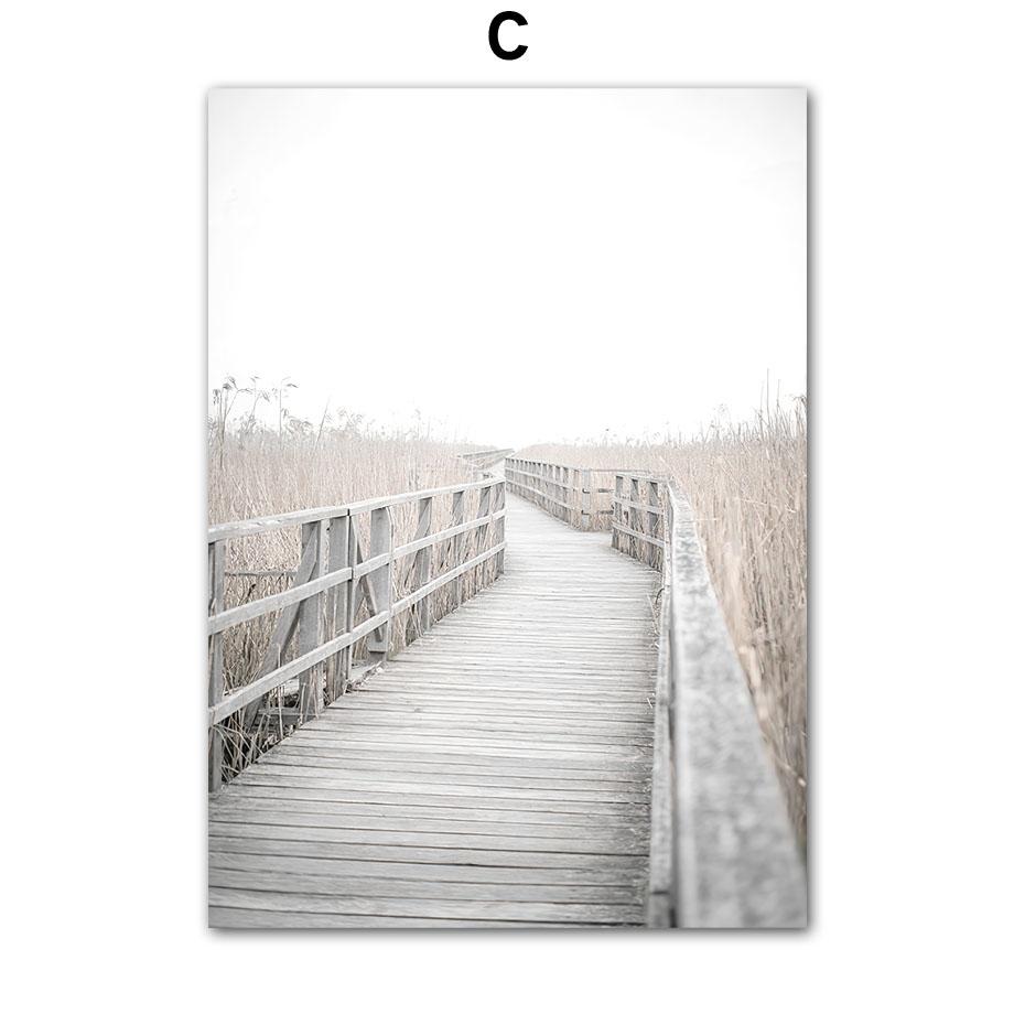 Белый пляж тыква птица цветок листья настенная живопись на холсте плакаты на скандинавскую тему и принты настенные панно для декора гостиной