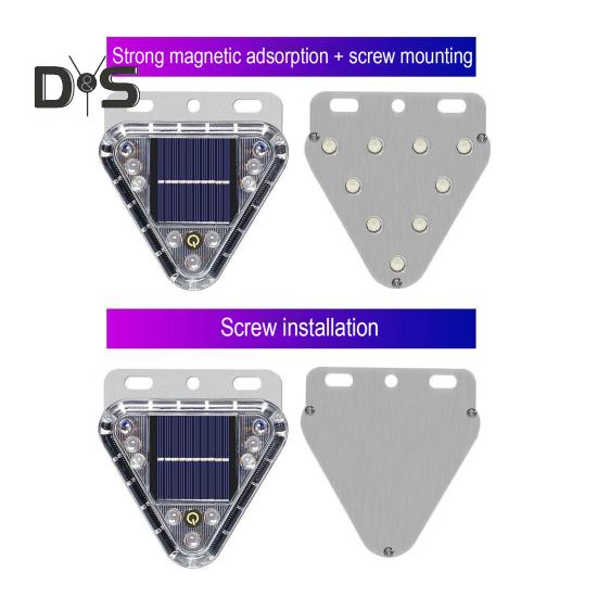 Треугольный солнечный предупреждающий световой сигнал, режимы, регулируемый, водонепроницаемый, супер яркий светодиодный мигающий фонарь, автомобильный прицеп, грузовик, задний мигающий фонарь, предупреждающий свет безопасности