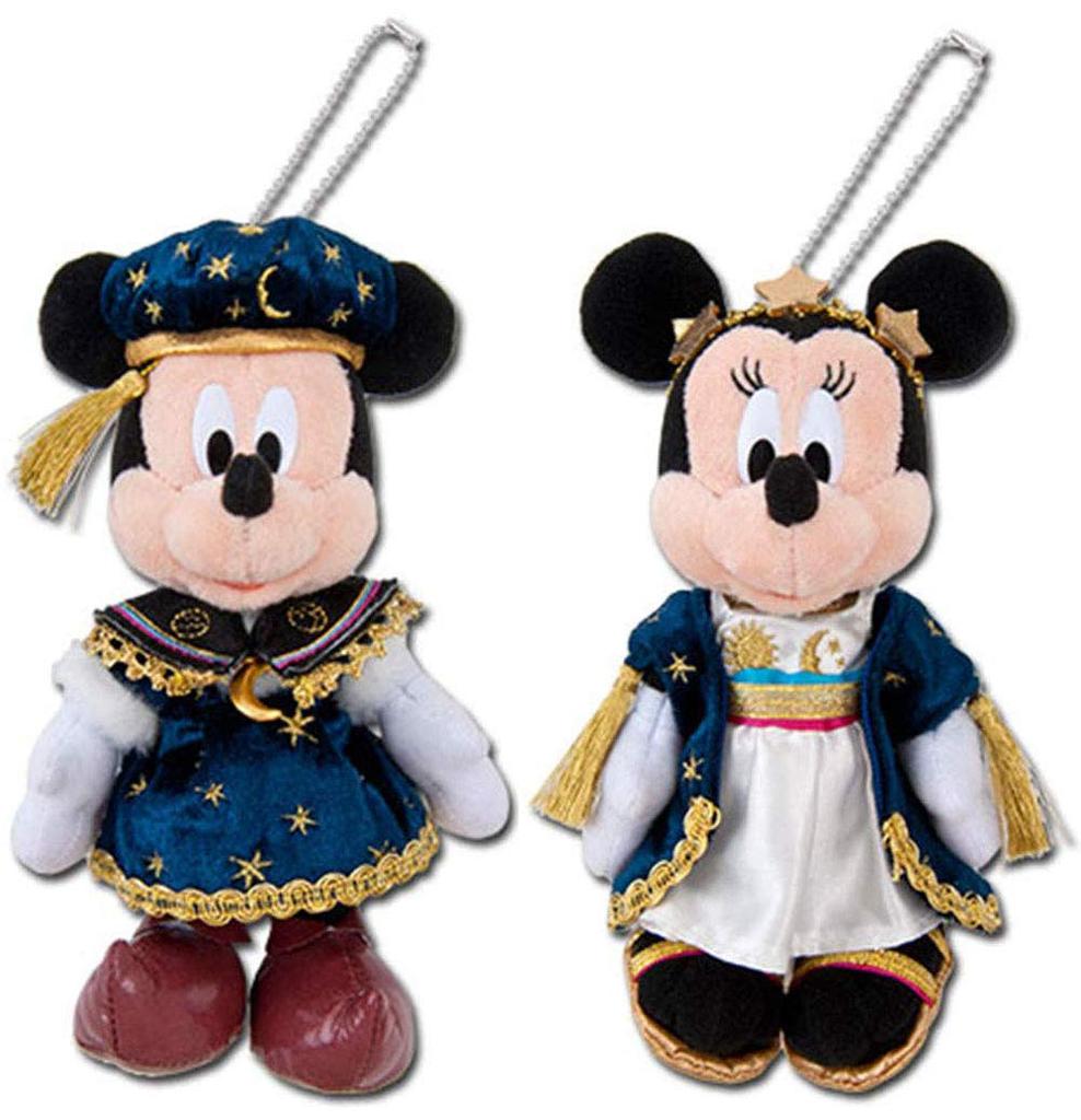 Пара плюшевых значков в честь 18-й годовщины DisneySea с Микки и Минни