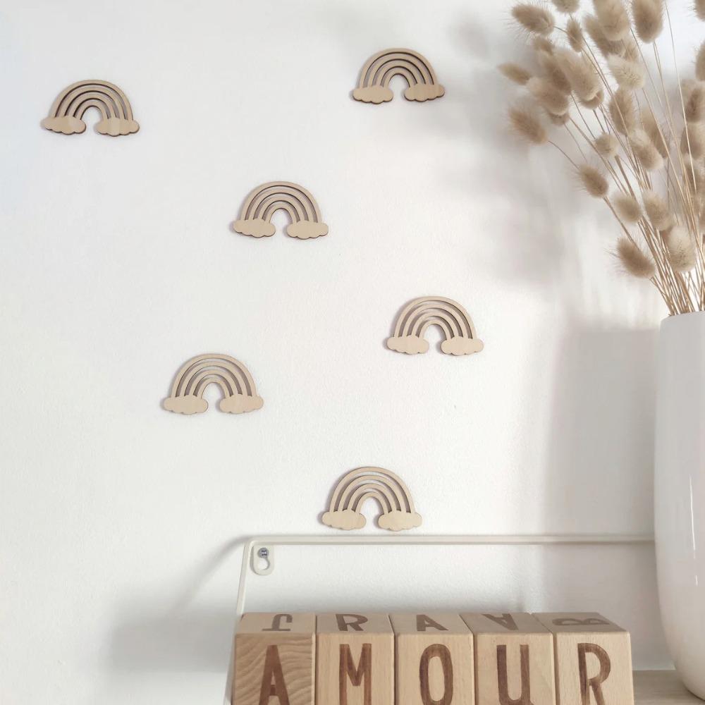 Облака Наклейки на стену Сделай сам 3D Наклейки на стену Деревянные наклейки Настенные украшения Украшение детской комнаты