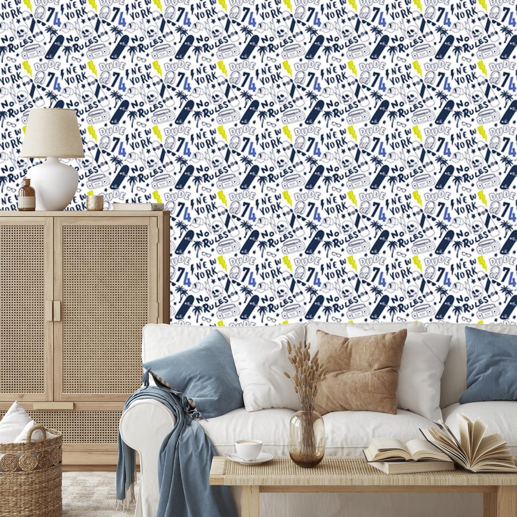 New York skater wallpaper for living room and bedroom 50x1000