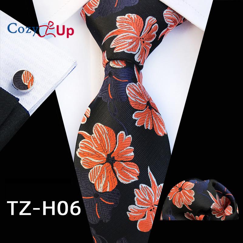 Cozy Up Набор из трех предметов, модный деловой мужской галстук с узором пейсли, включает в себя галстук, запонки, носовой платок