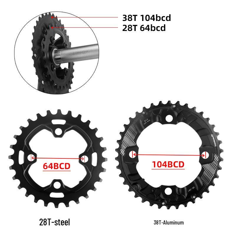 Горный велосипедный шатунный комплект Prowheel на 10/11 скоростей с полым дизайном и звездами 26T/36T/38T для ремонта велосипеда.