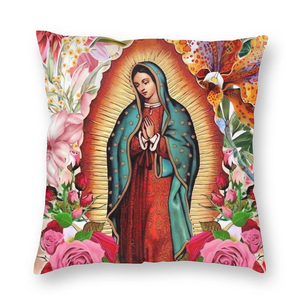 Our Lady of Guadalupe Pillowcases Kawaii Pillow Case For Office Car Home Decor Square Pillow Cover