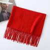 Women's Solid Color Imitation Cashmere Scarf - 200g, Red, Warm Autumn/Winter Shawl and Neckerchief