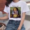 Harajuku Mona Lisa T-Shirt Women Funny Ullzang Print T-Shirt Grunge Aesthetic Fashion Tshirt 90s