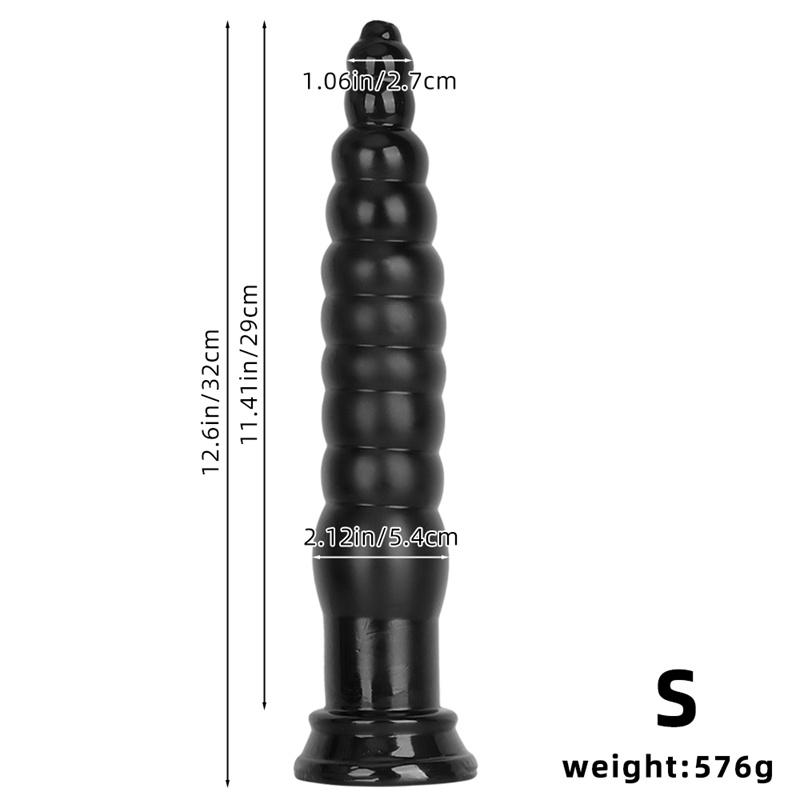 Black 32cm Pointed Extra Long Anal Plug for Outdoor Wear Anal Strip Practice Anal Torture Tool Anal Expansion Tool