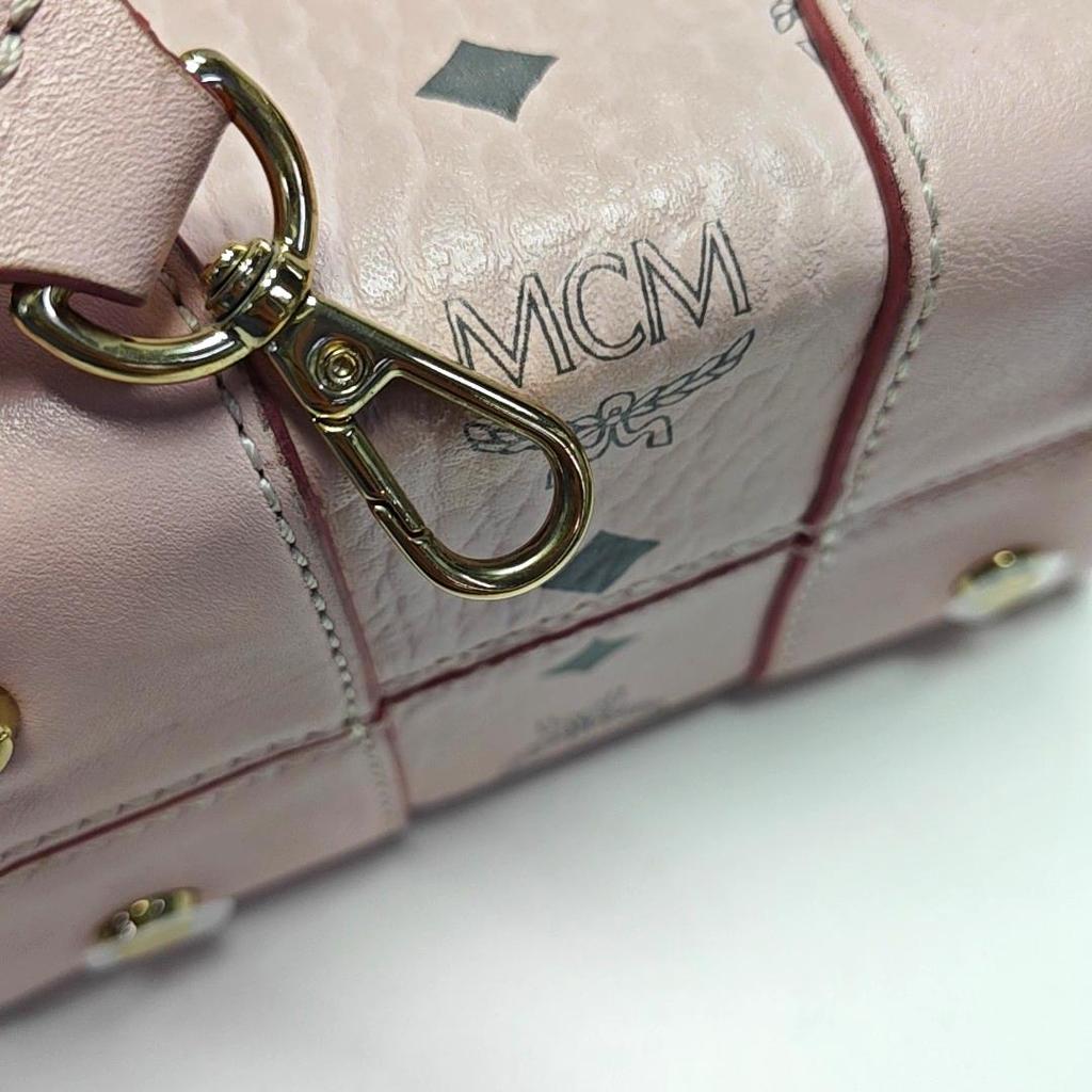 [Pre-Owned] Berlin Small Pink Coated Canvas Printed Crossbody Bag - Very Good #XP7IH3