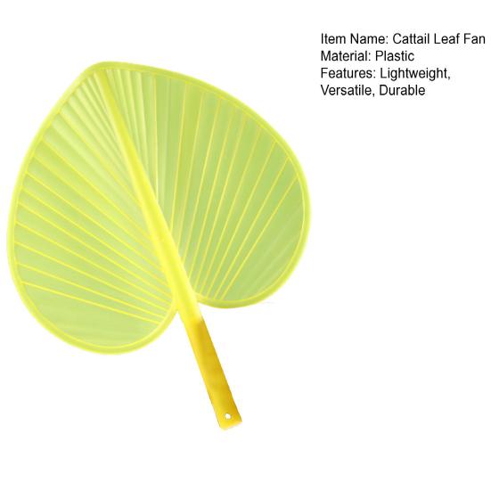 Fan Plastic Hand Shake Fan Chinese Vintage Banana Leaf Shape Summer Cooling