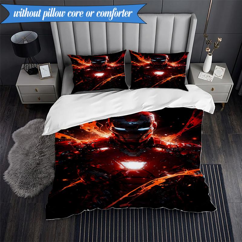 3PCS Iron Hero's Rise Bedding Set,Including 1pc Duvet Cover And 2pcs Pillowcases Perfect for Bedroom, Dormitory, Fan Christmas gift