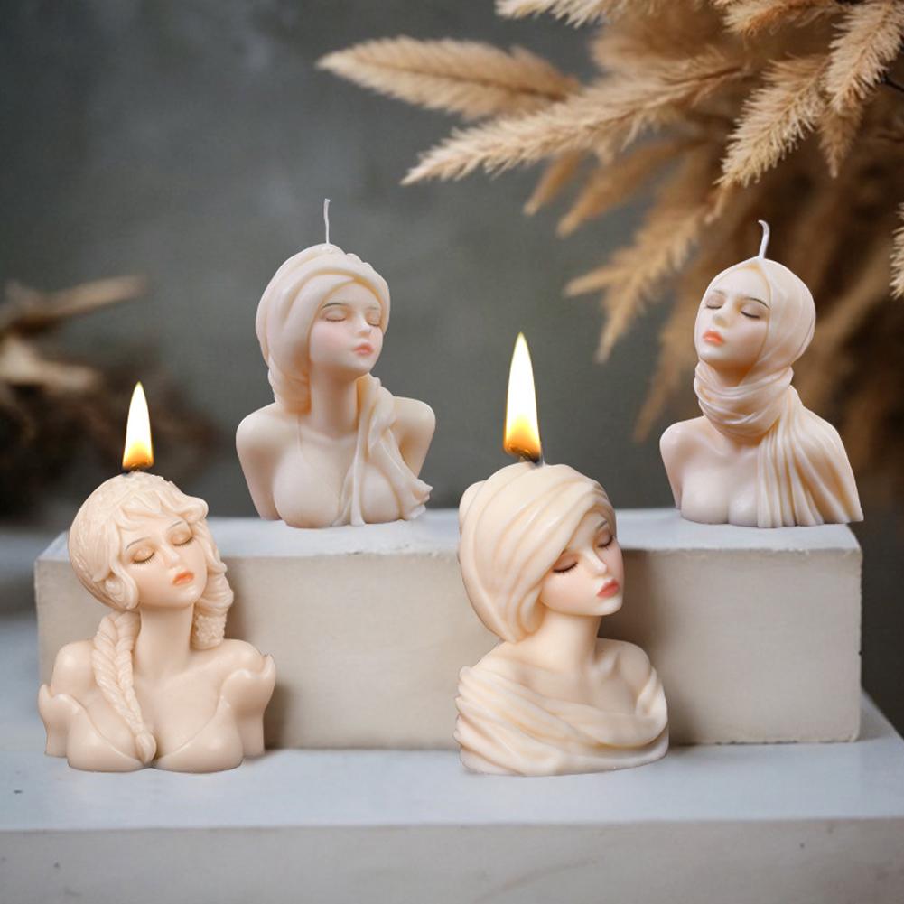 3D Дамская свеча силиконовая форма DIY Милый портрет девушки для дома свеча ручной работы гипсовая форма W3B3