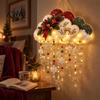 Seasonal Home Decor Vintage Lighted Christmas Snowfall Cloud, Cascading Snowflake Light with Reindeer/Angel, Snow Theme Wall LED Holiday Hanging