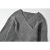 Women S Cross Cropped V Neck Batwing Sleeve Knitted Pullover Sweater Solid Color Loose Fit