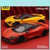 Модель автомобиля из сплава McLaren 765LT Суперкар со звуком, светом, открывающимися дверями для детской игровой комнаты, Декор