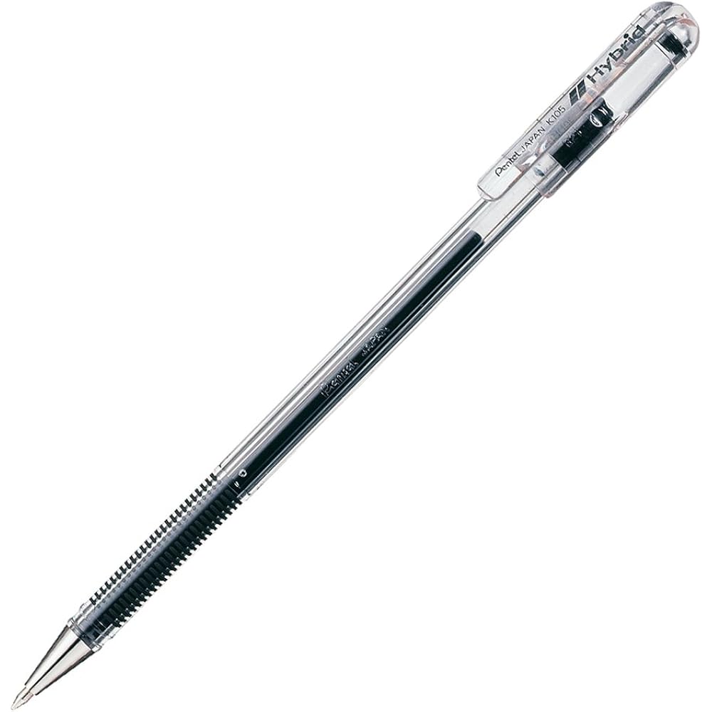 Pentel Упаковка Гелевая шариковая ручка Hybrid 0.5 мм Черные чернила XK105-GA