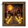 Decorative Seasonal Lights Halloween Lighted Frame Ornaments, Light Up Shadow Box, Warm Detailed Resin Ornaments Atmosphere LED for Home Living