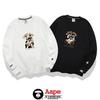 Унисекс пуловер с круглым вырезом A Bathing Ape - Чистый хлопок, Длинный рукав, Универсальный тренд уличной моды