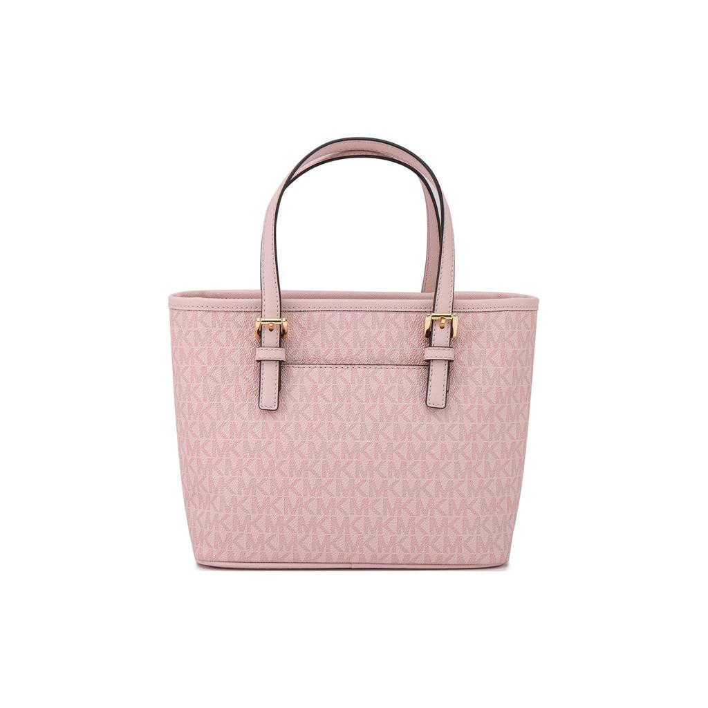 Michael Kors MK Jet Set 27 Классическая сумка через плечо на молнии из канваса с монограммой, мини-сумка, Женские сумки, Розовый 35T9GTVT0B-628