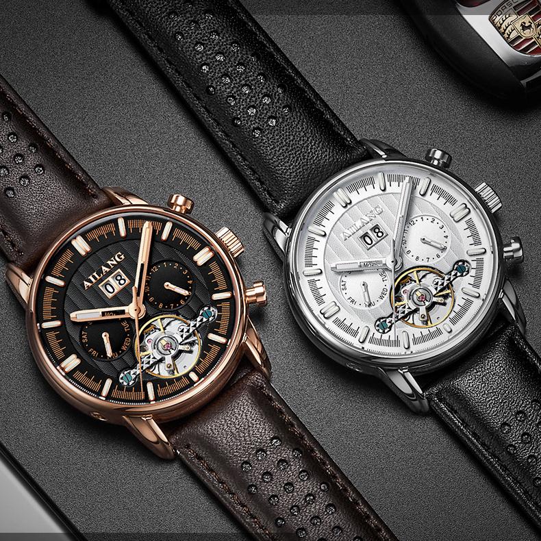AILANG Новые мужские часы, оригинальные мужские часы, водонепроницаемые механические мужские часы Tusso, полностью автоматические полые