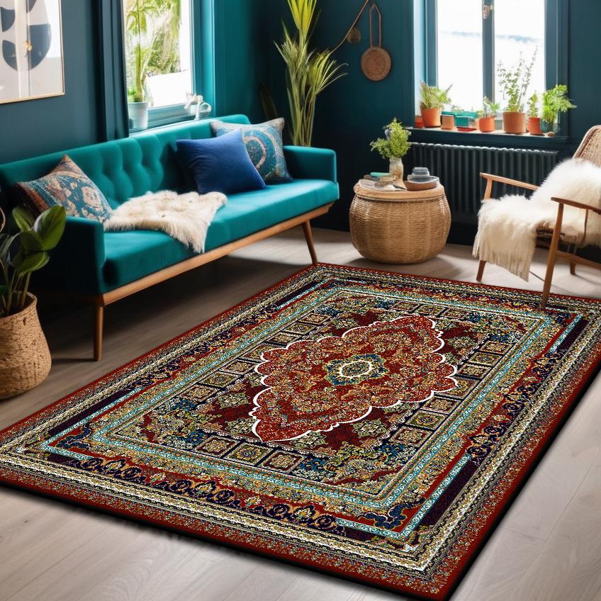 Богемный роскошный ковер для гостиной, противоскользящий коврик для лаунжа, мягкий складной коврик для журнальных столиков, легкая чистка, большой размер, настраиваемый