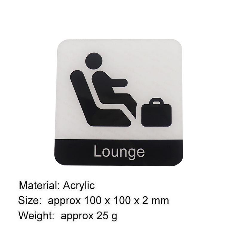 Pop Black Acrylic Creative Signage Lounge Sign Wall Label Sticker Warning Badge for Airports Stations Hotels Office Buildings