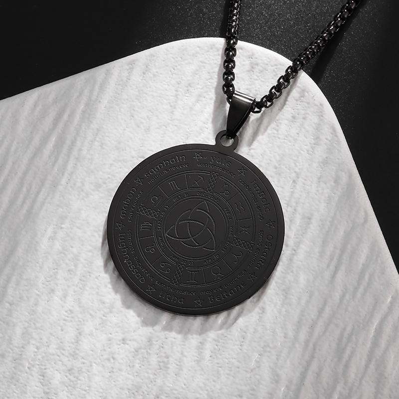 Изысканный кулон из нержавеющей стали с узором «Ведьмин узел», ожерелье с кельтским узлом, ювелирные изделия на удачу, Рождественский подарок для друзей и семьи