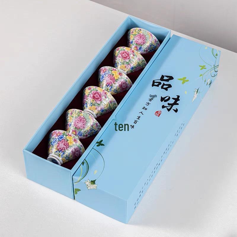 Эмалированная керамическая чайная чашка в дворцовом стиле с пионами, Гунфу, сувенир