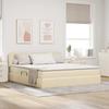 Storage Bed with Mattress Cream 160 x 200 cm Particleboard