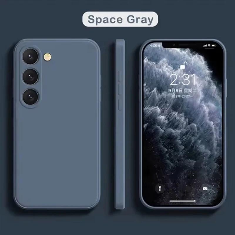 Простой портативный чехол из жидкого силикона для Samsung Galaxy S23 S 23 S22 Ultra S24FE для S25 S8 S9 S10 S20 S21, мягкая задняя крышка