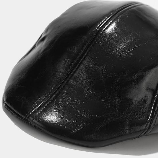 Мужская шляпа в винтажном стиле, однотонная, гладкая, из искусственной кожи, современная шляпа, берет для мужчин среднего возраста, для холодной погоды, для походов, путешествий, английская кепка для газетчика