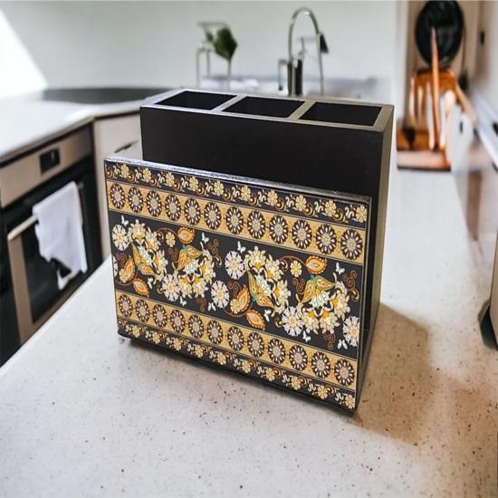 Деревянный держатель для столовых приборов, 18 см, органайзер на столешнице, ложка, вилка, нож, салфетка, папиросная бумага, настольные принадлежности, карандаш, ручка, подставка для канцелярских принадлежностей, домашняя кухня