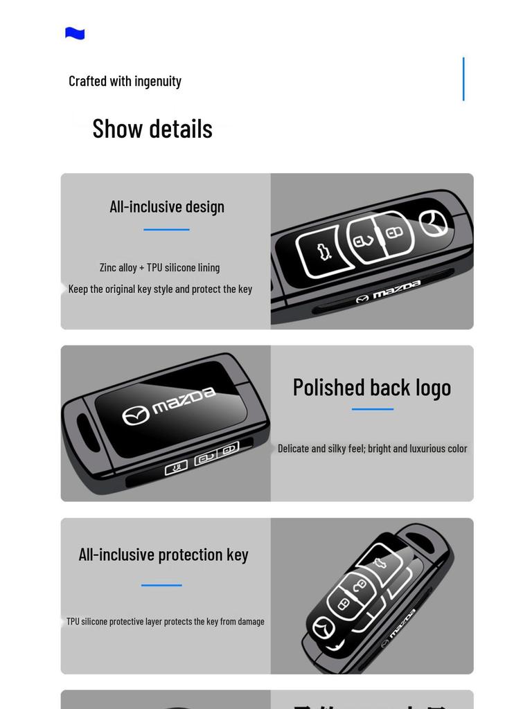 Чехол для ключа Mazda для Axela, CX30, CX5, Atenza, CX50, Xingye, CX4, CX7