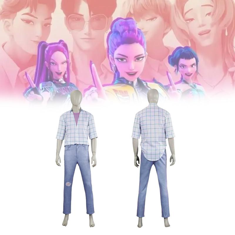 Костюм для косплея K-pop Охотников на демонов с джинсовой рубашкой и комбинезоном для аниме-сценических выступлений