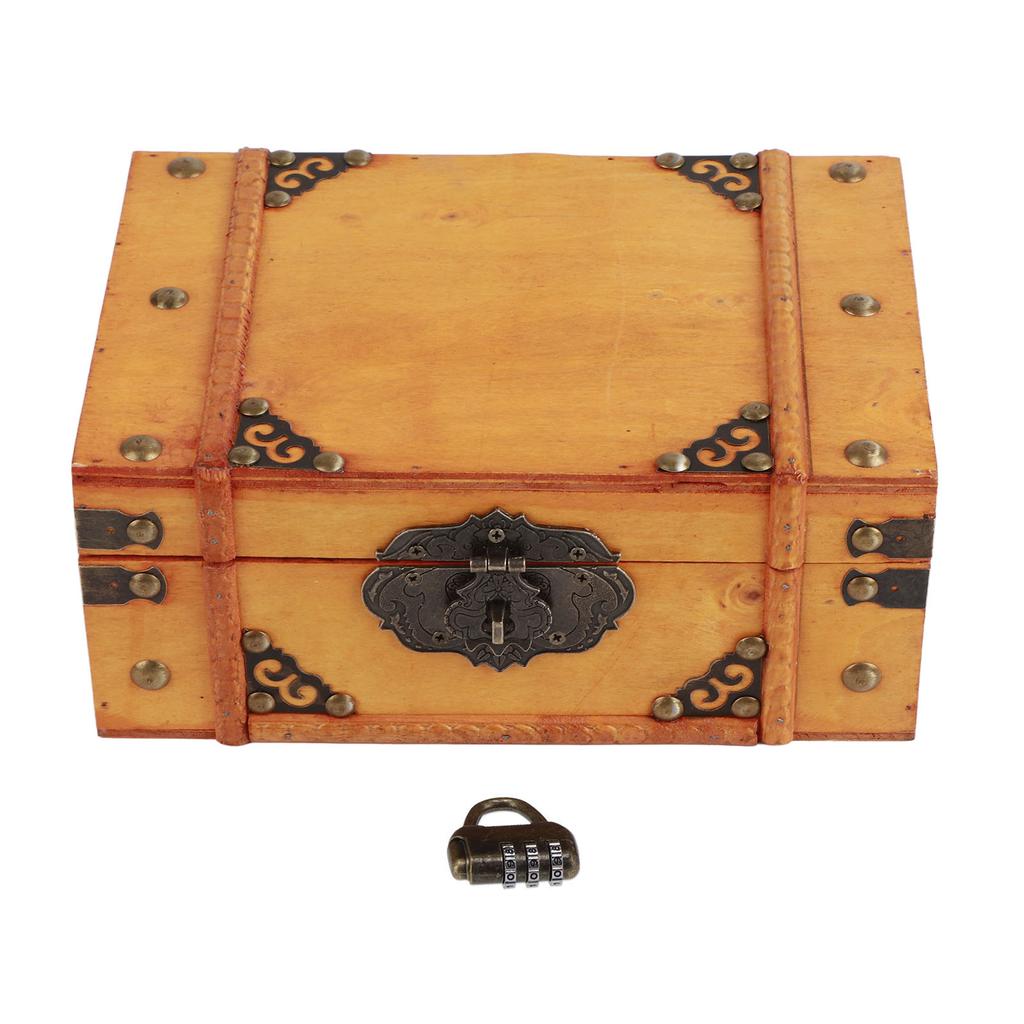 Wooden Box Antique Jewelry Storage Box Case Scene Props Dressing Table Home Decoration