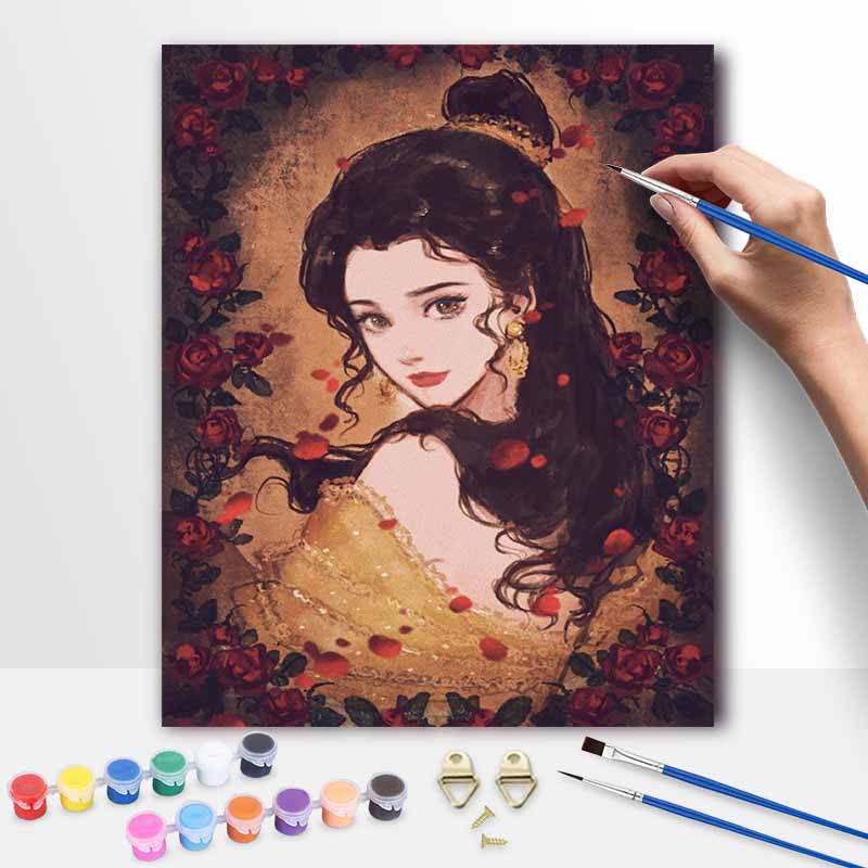 Disney Набор для рисования маслом ручной работы DIY, красивая роза, украшение для дома/комнаты, подарок