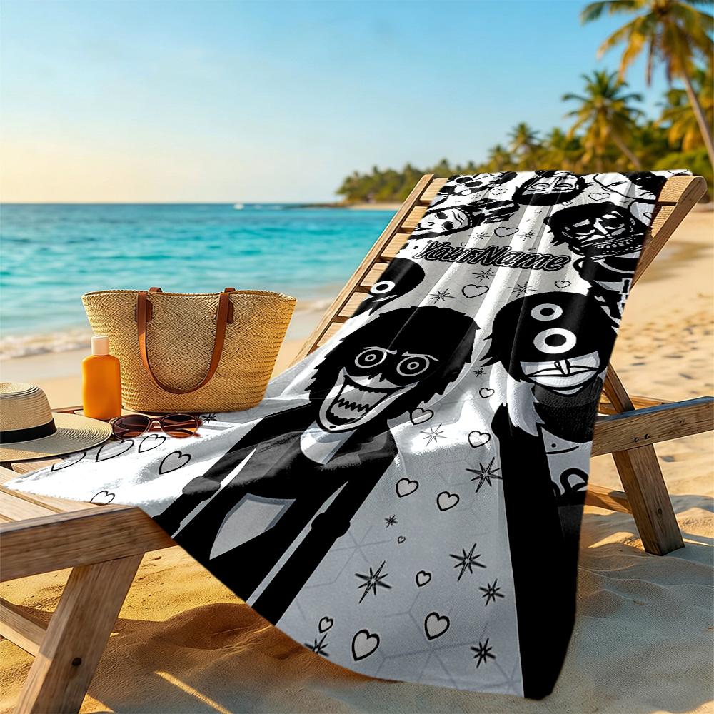 Incredibox Customizable Name Beach Towel Super Soft & Absorbent
