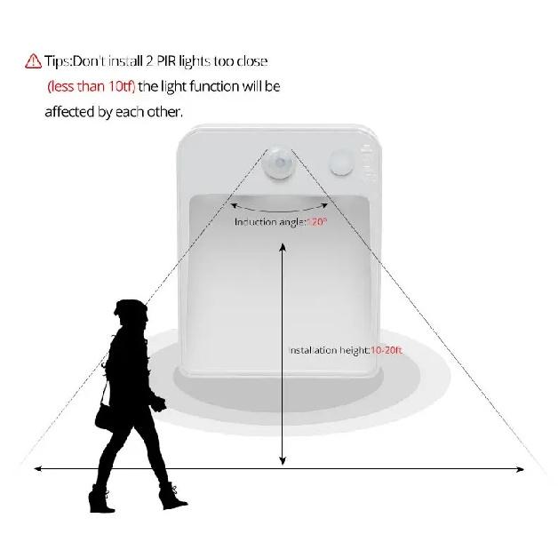 LED Night Light with Wireless Detector, AA Battery Powered Wall Lamp, PIR Motion Sensor, Auto On, Off, Cabinet, Stairs Lighting