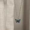 Colorful Crystal Butterfly Charm Necklace Simple Insect Clavicle Chain For Women Girl Fashion Jewelry Accessories Gift
